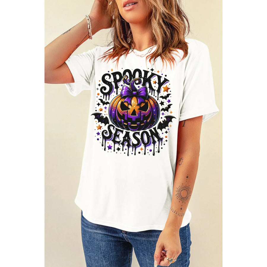 Full Size Jack-O’-Lantern Graphic Round Neck Short Sleeve T-Shirt Apparel and Accessories