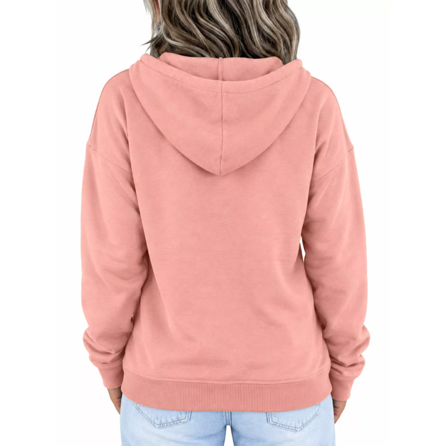 Full Size Kangaroo Pocket Dropped Shoulder Hoodie Plus Apparel and Accessories