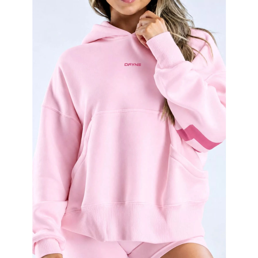 Full Size Kangaroo Pocket Dropped Shoulder Hoodie Plus Apparel and Accessories
