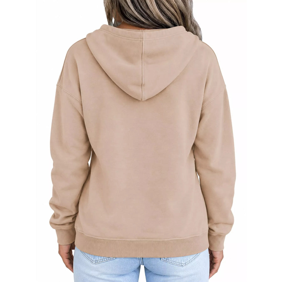 Full Size Kangaroo Pocket Dropped Shoulder Hoodie Plus Apparel and Accessories