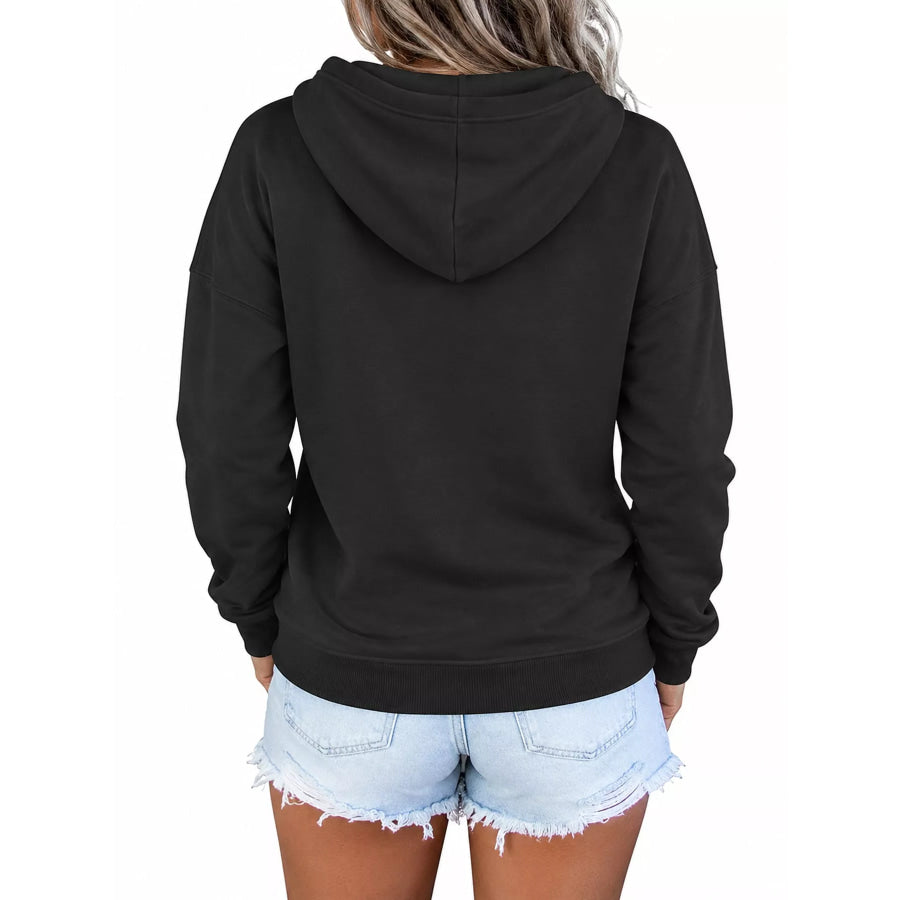 Full Size Kangaroo Pocket Dropped Shoulder Hoodie Plus Apparel and Accessories