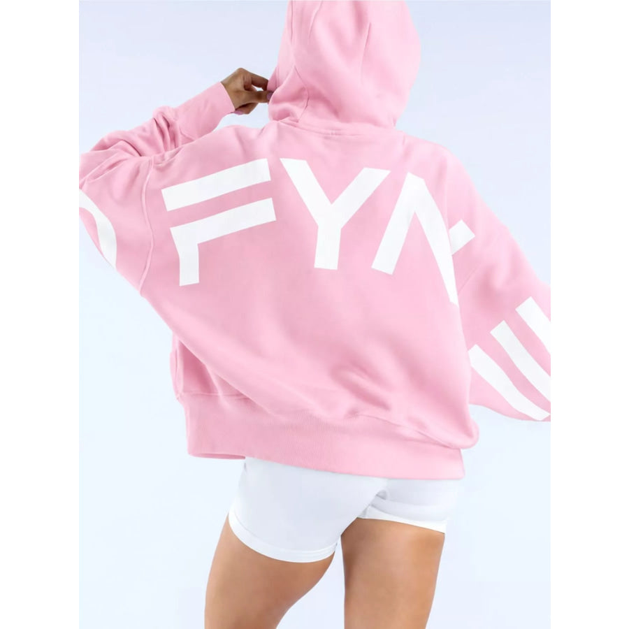 Full Size Kangaroo Pocket Dropped Shoulder Hoodie Plus Apparel and Accessories