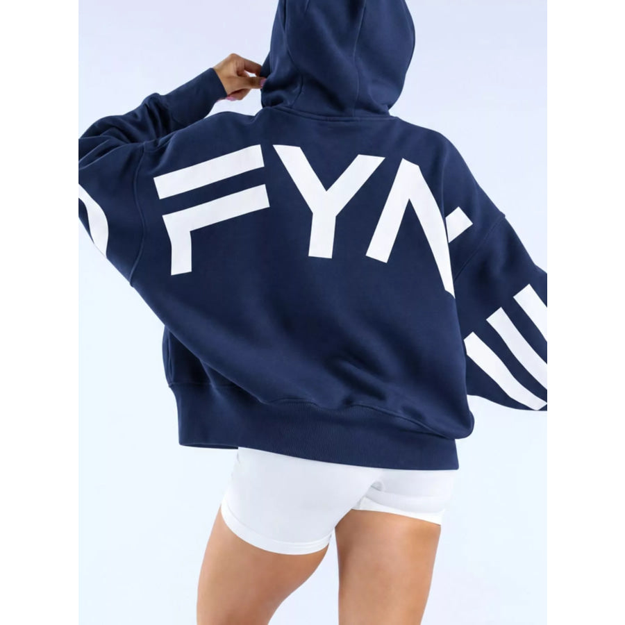 Full Size Kangaroo Pocket Dropped Shoulder Hoodie Plus Apparel and Accessories