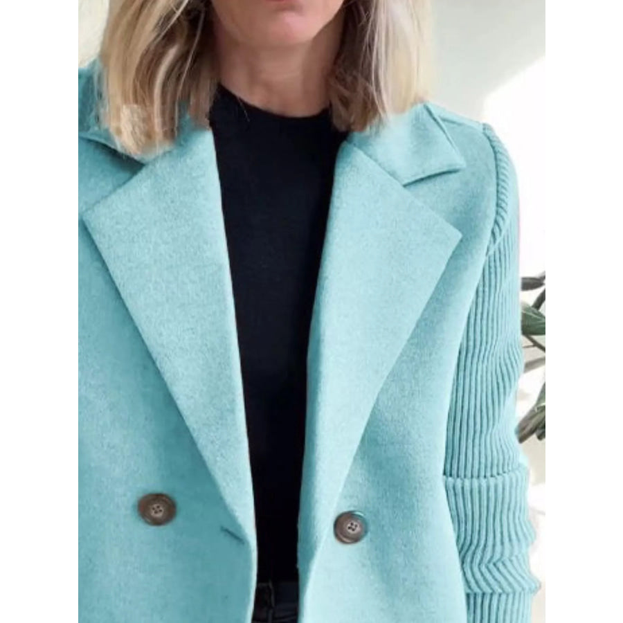 Full Size Knit Sleeve Double-Breasted Outerwear Plus Size Apparel and Accessories