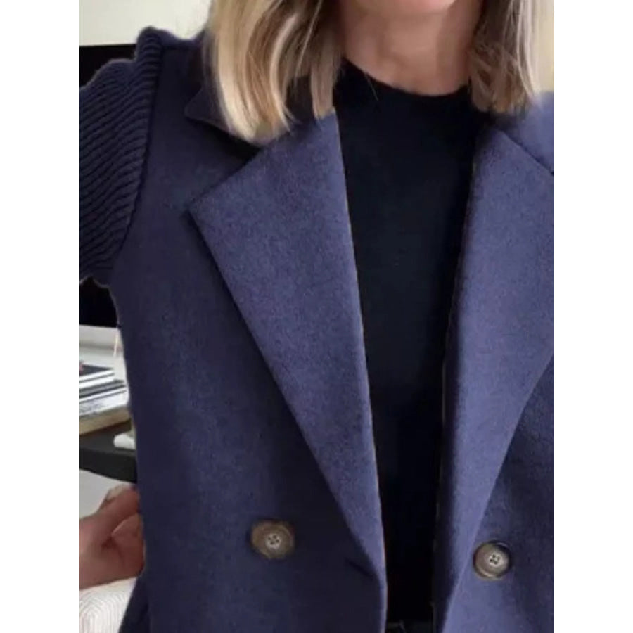 Full Size Knit Sleeve Double-Breasted Outerwear Plus Size Apparel and Accessories