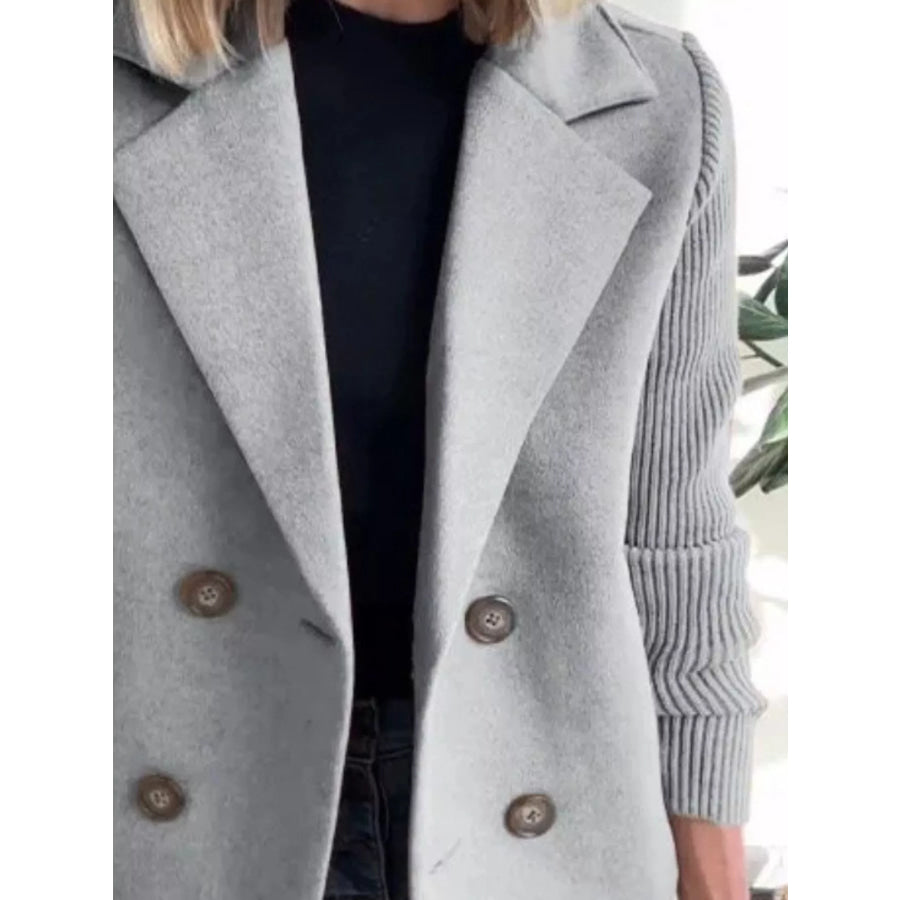 Full Size Knit Sleeve Double-Breasted Outerwear Plus Size Apparel and Accessories