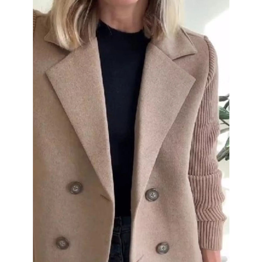 Full Size Knit Sleeve Double-Breasted Outerwear Plus Size Apparel and Accessories