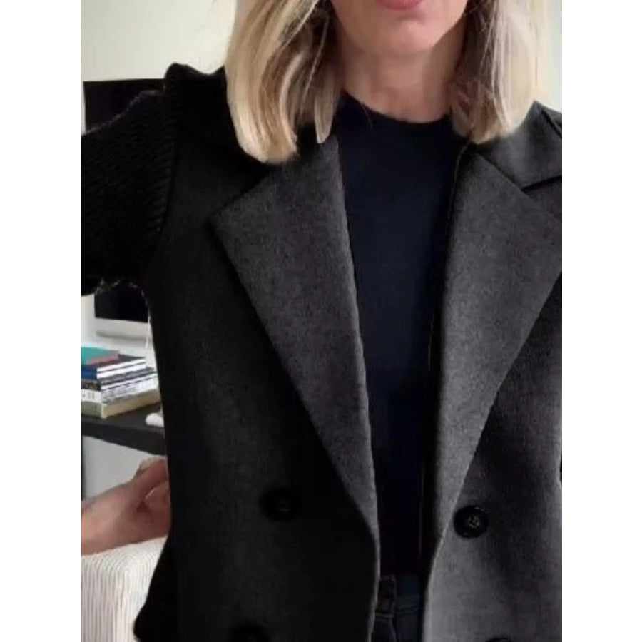 Full Size Knit Sleeve Double-Breasted Outerwear Plus Size Apparel and Accessories
