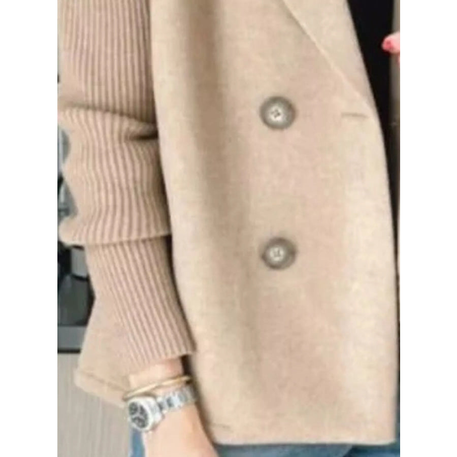 Full Size Knit Sleeve Double-Breasted Outerwear Plus Size Apparel and Accessories
