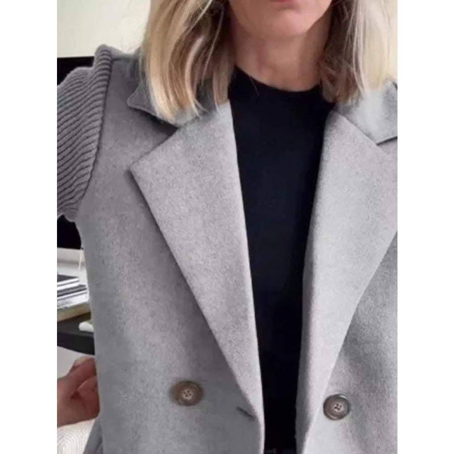 Full Size Knit Sleeve Double-Breasted Outerwear Plus Size Apparel and Accessories