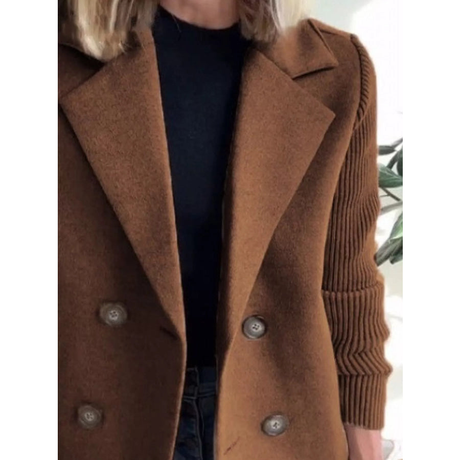 Full Size Knit Sleeve Double-Breasted Outerwear Plus Size Apparel and Accessories