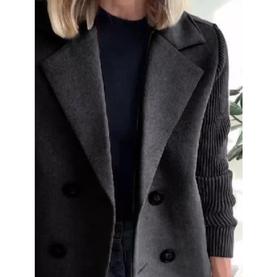 Full Size Knit Sleeve Double-Breasted Outerwear Plus Size Apparel and Accessories