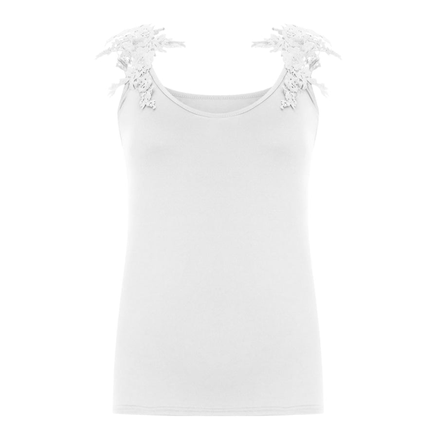 Full Size Lace Detail Scoop Neck Tank Apparel and Accessories