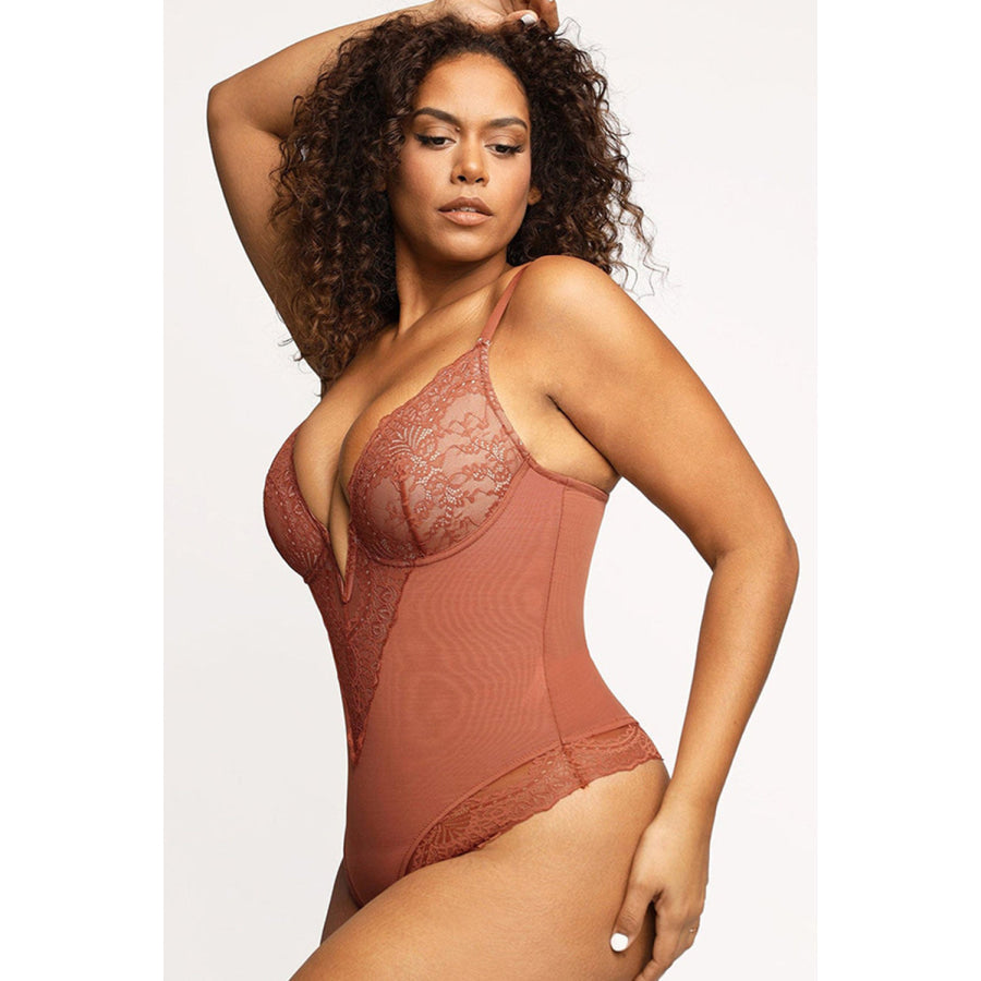 Full Size Lace Detail Sleeveless Shaping Bodysuit Apparel and Accessories