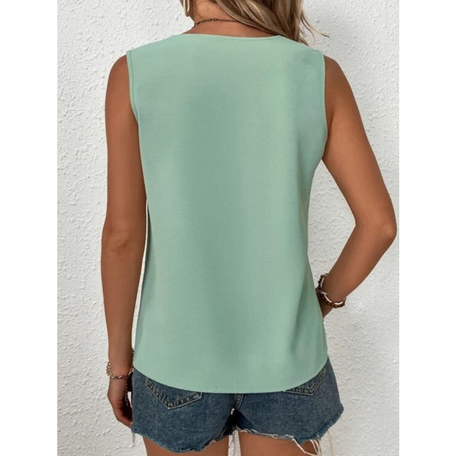 Full Size Lace Detail V-Neck Tank Apparel and Accessories