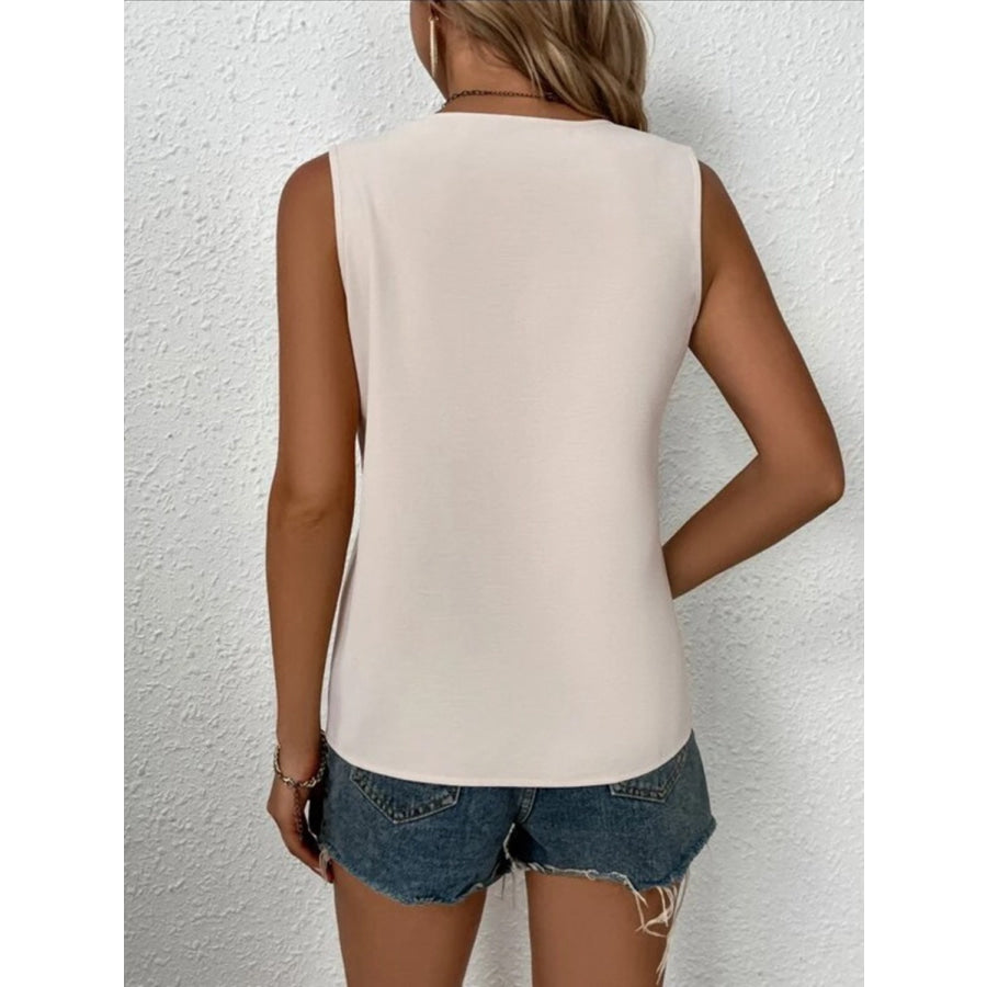 Full Size Lace Detail V-Neck Tank Apparel and Accessories