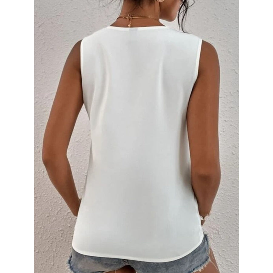 Full Size Lace Detail V-Neck Tank Apparel and Accessories