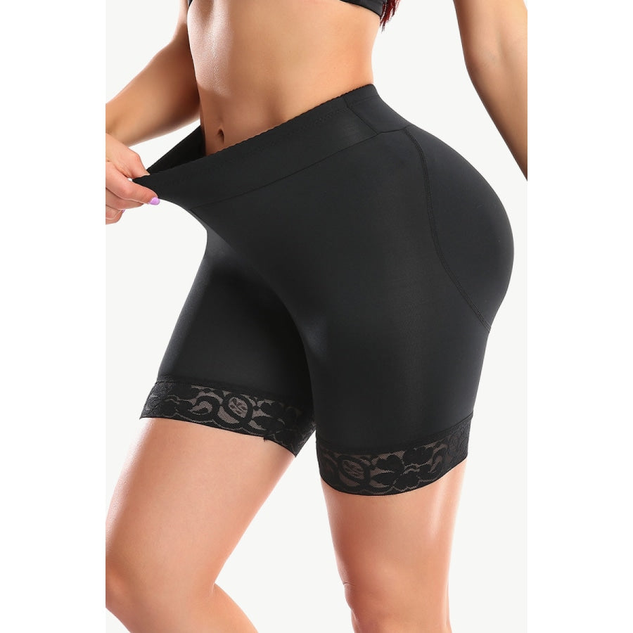 Full Size Lace Trim Lifting Pull-On Shaping Shorts