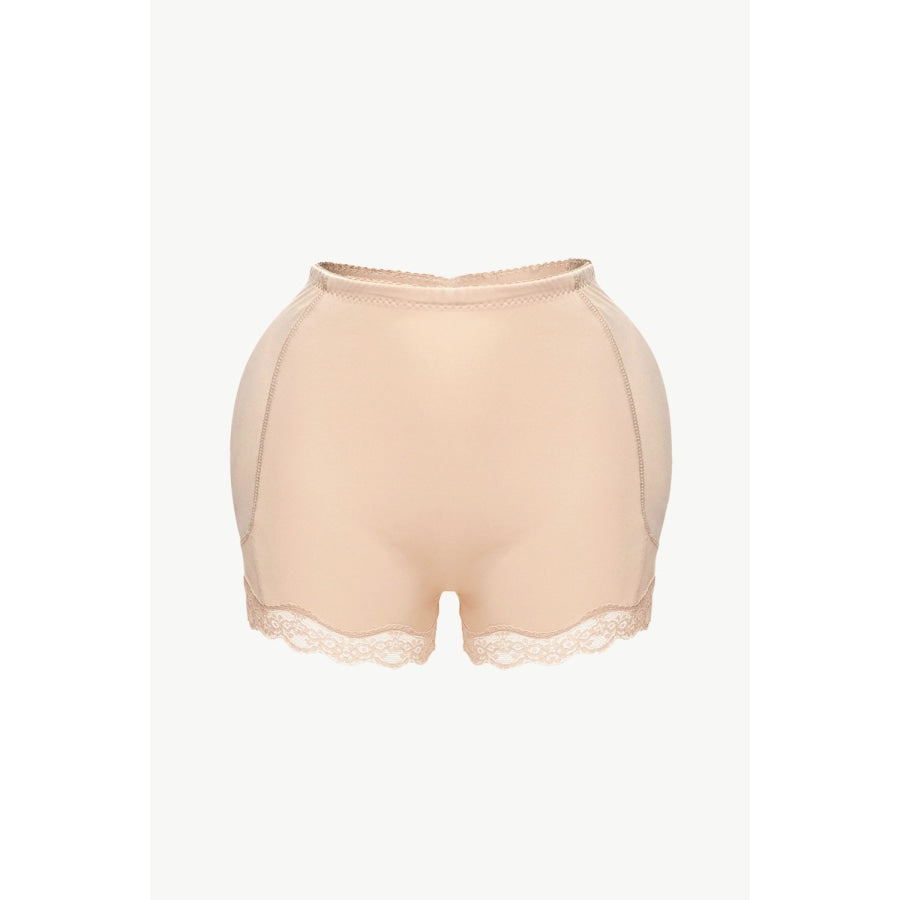 Full Size Lace Trim Shaping Shorts Apricot / S