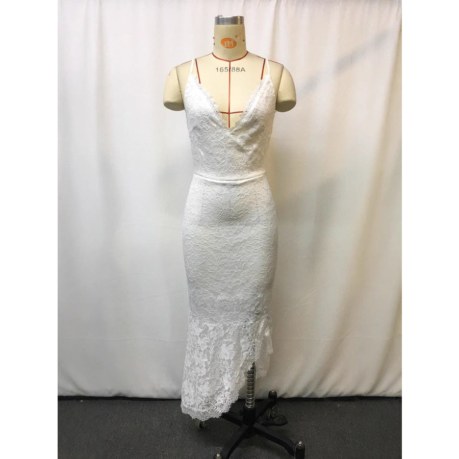 Full Size Lace V-Neck Sleeveless Dress Plus Size Apparel and Accessories