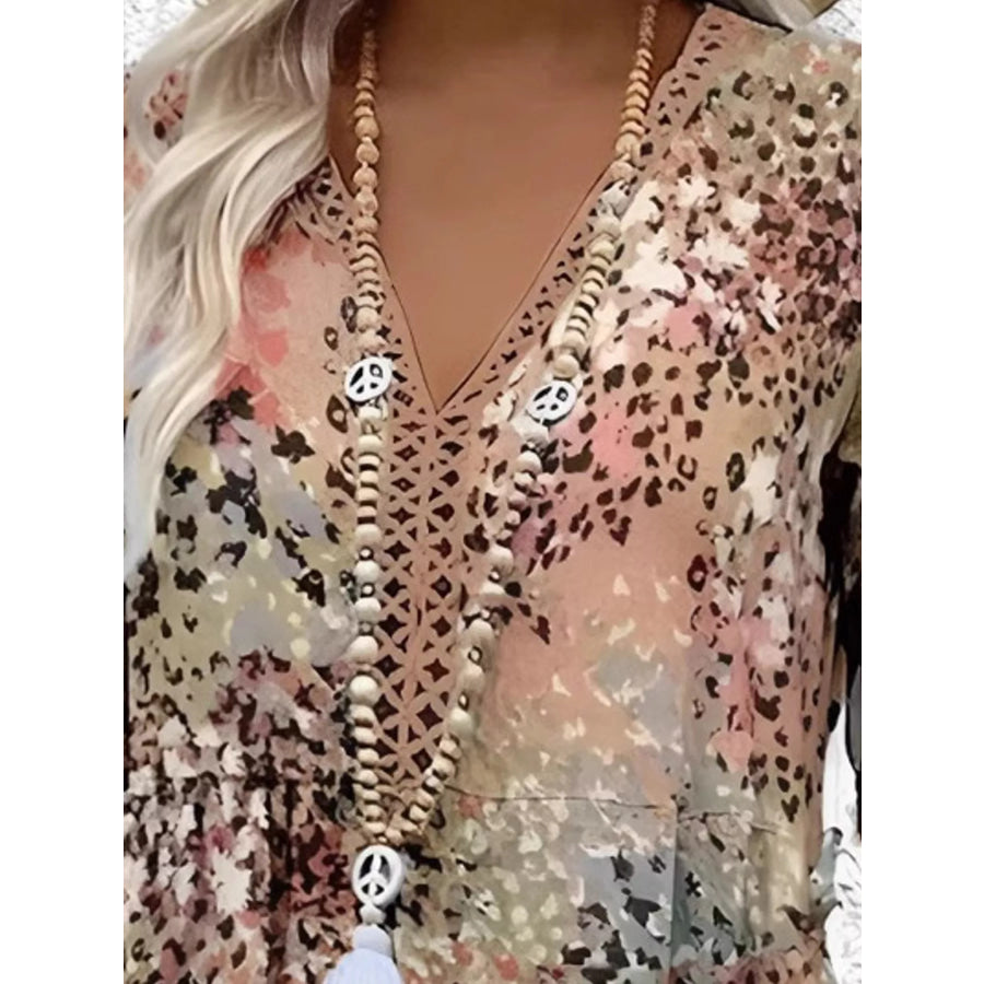 Full Size Leopard Print Casual Midi Dress with Pockets Plus Apparel and Accessories