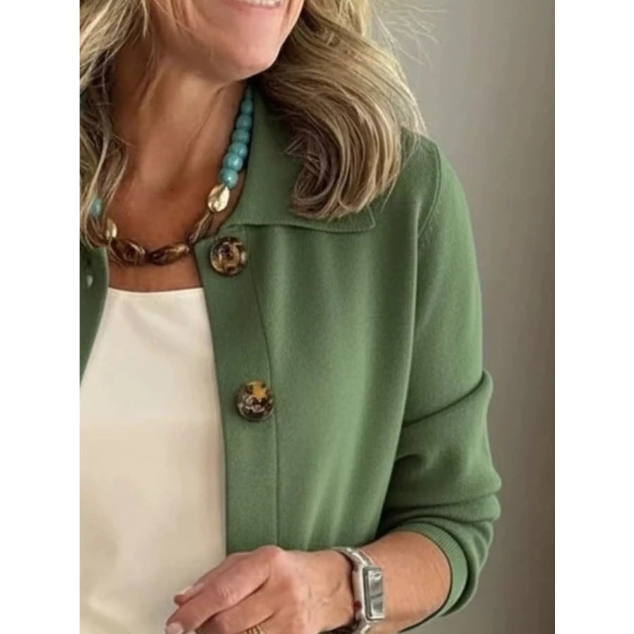 Full Size Long Sleeve Button-Down Outerwear Plus Size Apparel and Accessories