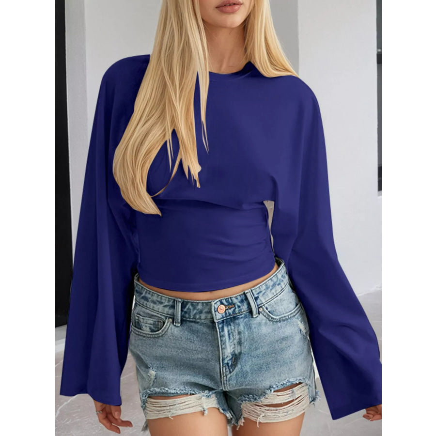 Full Size Long Sleeve Fitted T-Shirt Plus Size Royal Blue / XS Apparel and Accessories