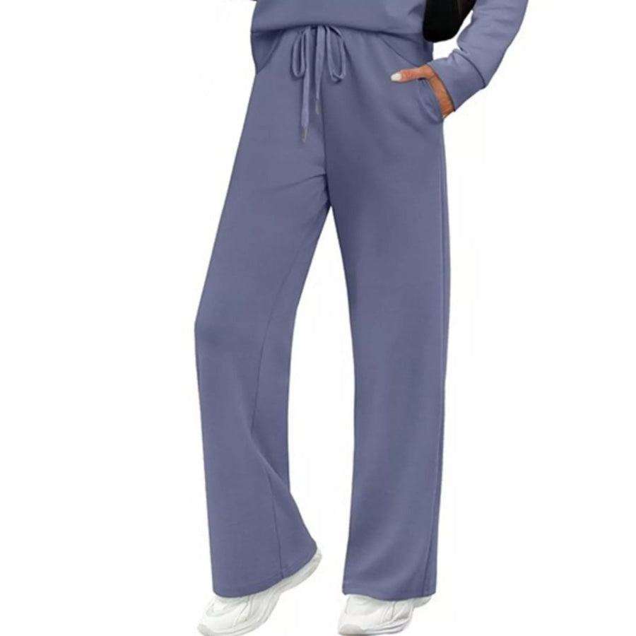 Full Size Long Sleeve Round Neck Top and Pants Set Plus Size Apparel and Accessories