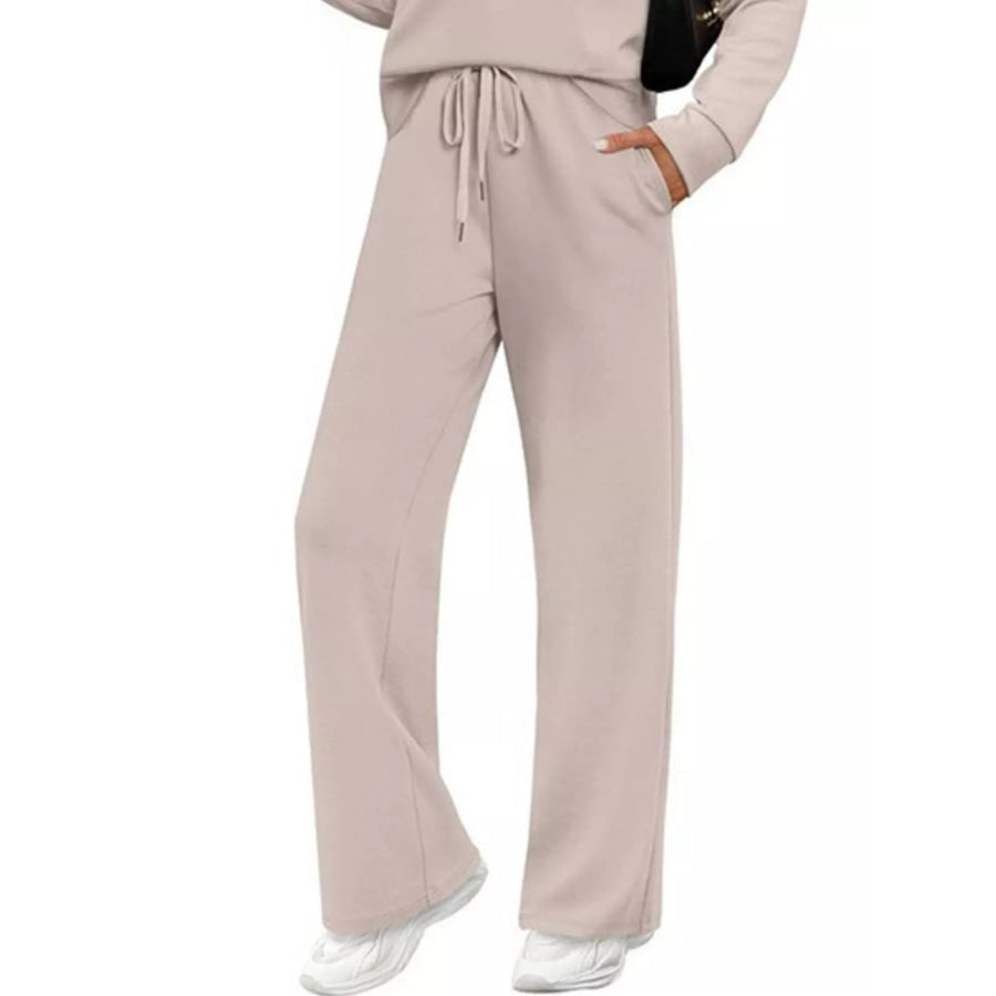 Full Size Long Sleeve Round Neck Top and Pants Set Plus Size Apparel and Accessories