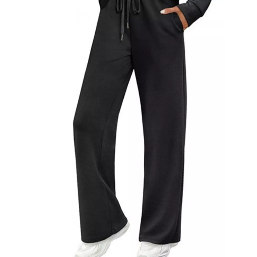 Full Size Long Sleeve Round Neck Top and Pants Set Plus Size Apparel and Accessories