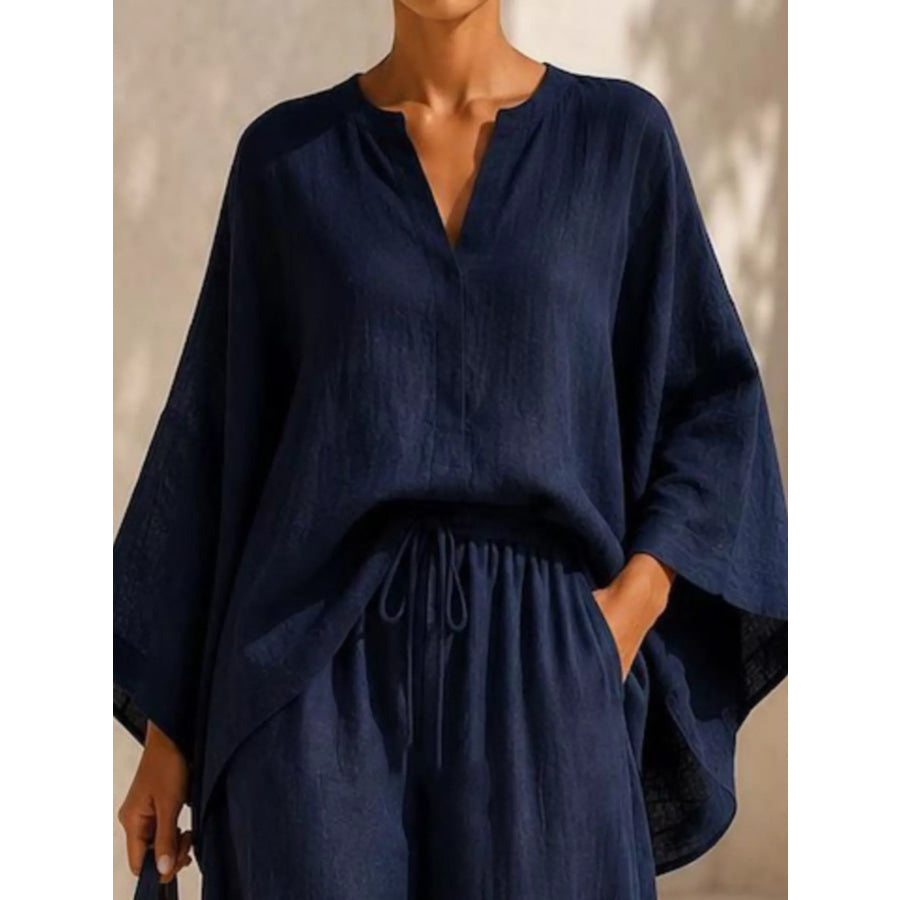 Full Size Loose Fit Top and Wide-Leg Pants Set Plus Apparel Accessories