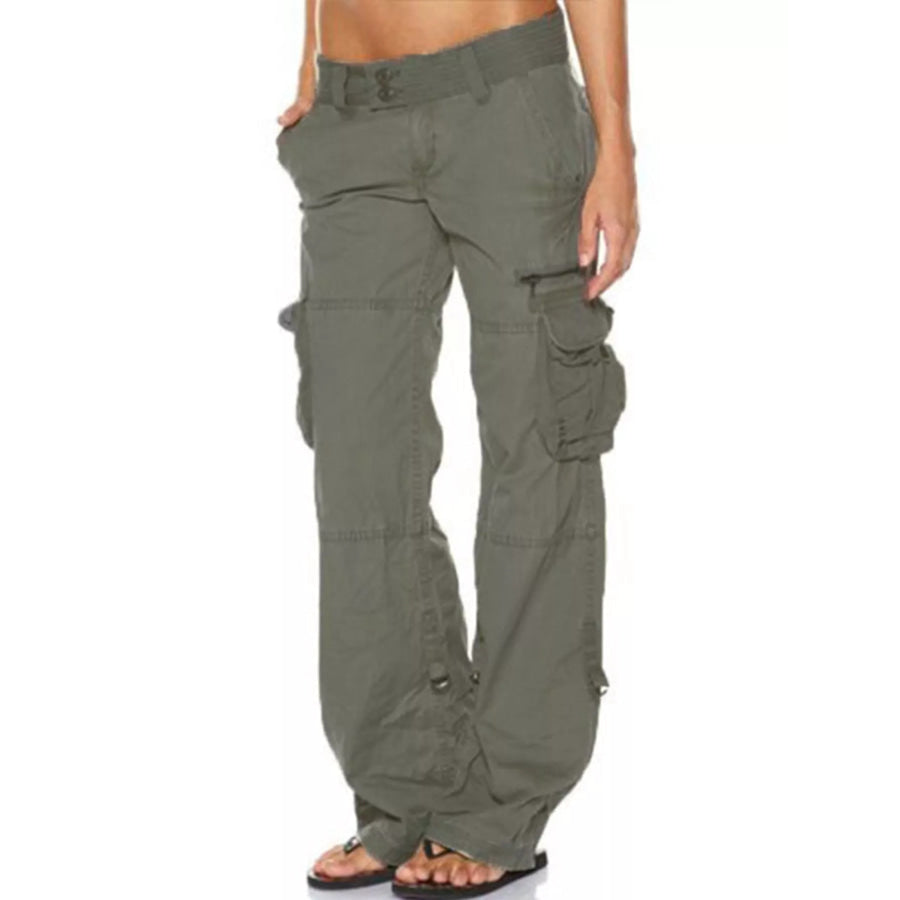 Full Size Low-Rise Cargo Pants Plus Army Green / XS Apparel and Accessories