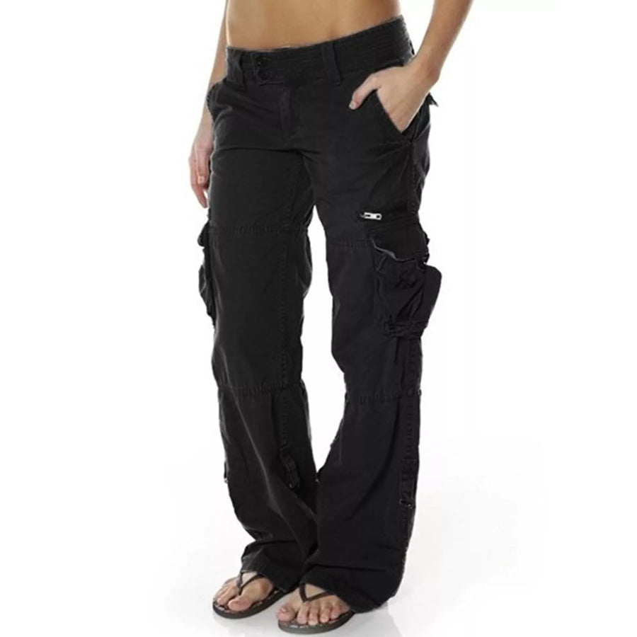Full Size Low-Rise Cargo Pants Plus Black / XS Apparel and Accessories