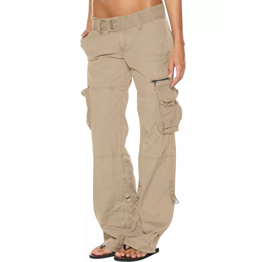 Full Size Low-Rise Cargo Pants Plus Khaki / XS Apparel and Accessories