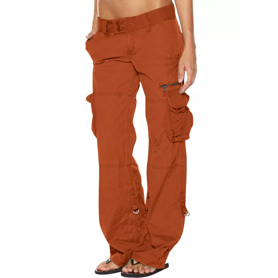 Full Size Low-Rise Cargo Pants Plus Orange / XS Apparel and Accessories