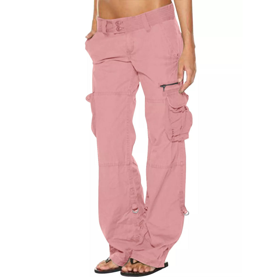 Full Size Low-Rise Cargo Pants Plus Pink / XS Apparel and Accessories