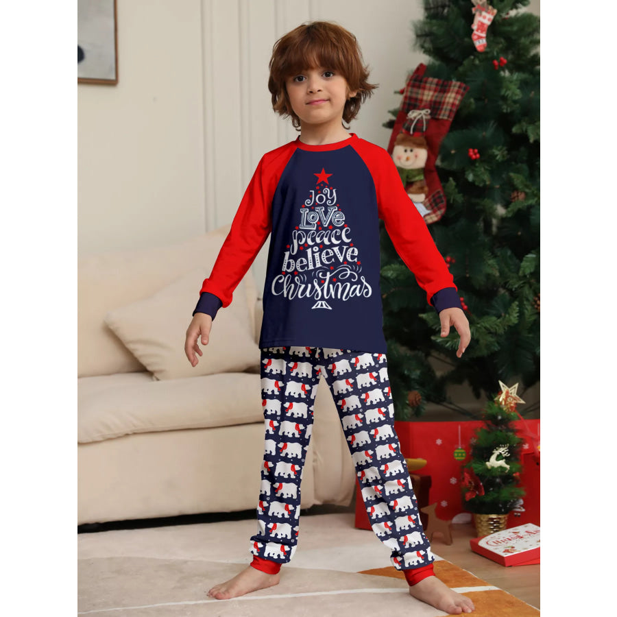 Full Size Matching Family Christmas Pajama Set with Festive Print Plus Apparel and Accessories