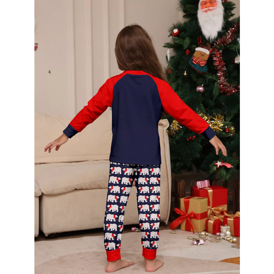 Full Size Matching Family Christmas Pajama Set with Festive Print Plus Apparel and Accessories