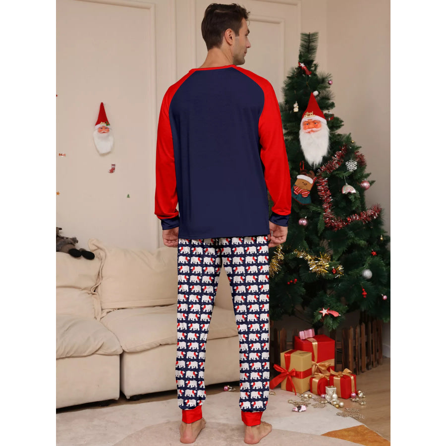 Full Size Matching Family Christmas Pajama Set with Festive Print Plus Apparel and Accessories