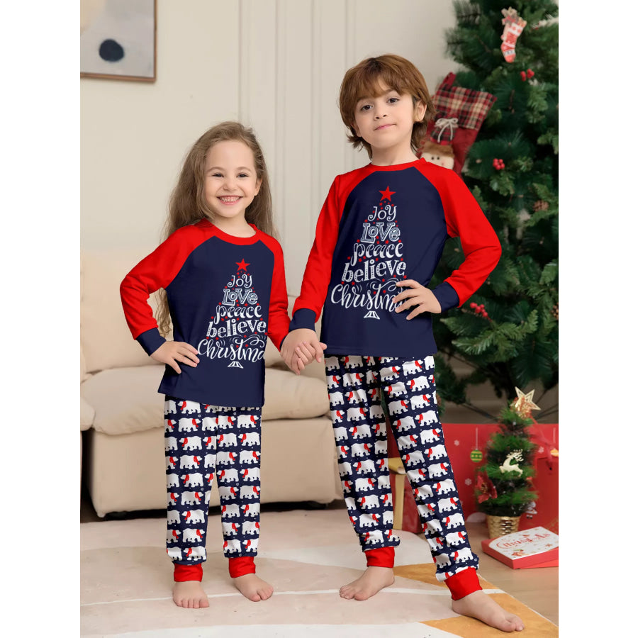 Full Size Matching Family Christmas Pajama Set with Festive Print Plus Kid / S Apparel and Accessories