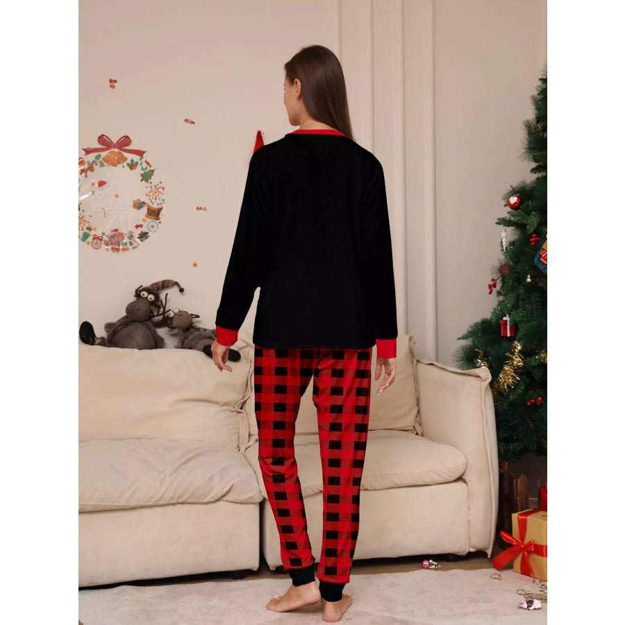 Full Size Matching Family Christmas Pajamas Set with Festive Graphic Plus Apparel and Accessories
