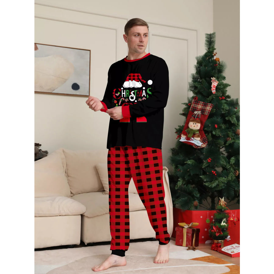Full Size Matching Family Christmas Pajamas Set with Festive Graphic Plus Apparel and Accessories