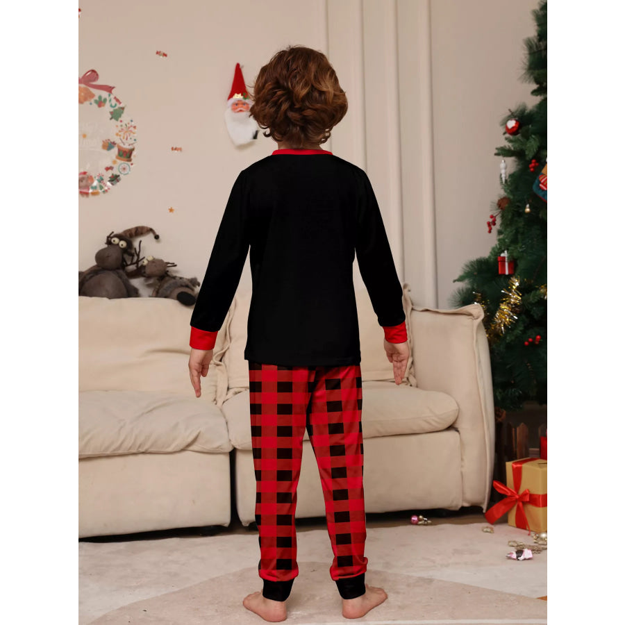 Full Size Matching Family Christmas Pajamas Set with Festive Graphic Plus Apparel and Accessories