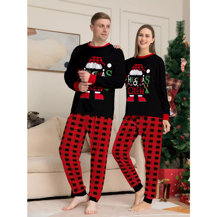 Full Size Matching Family Christmas Pajamas Set with Festive Graphic Plus Mom / S Apparel and Accessories