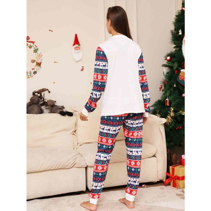 Full Size MERRY CHRISTMAS Top and Pants Set White / S