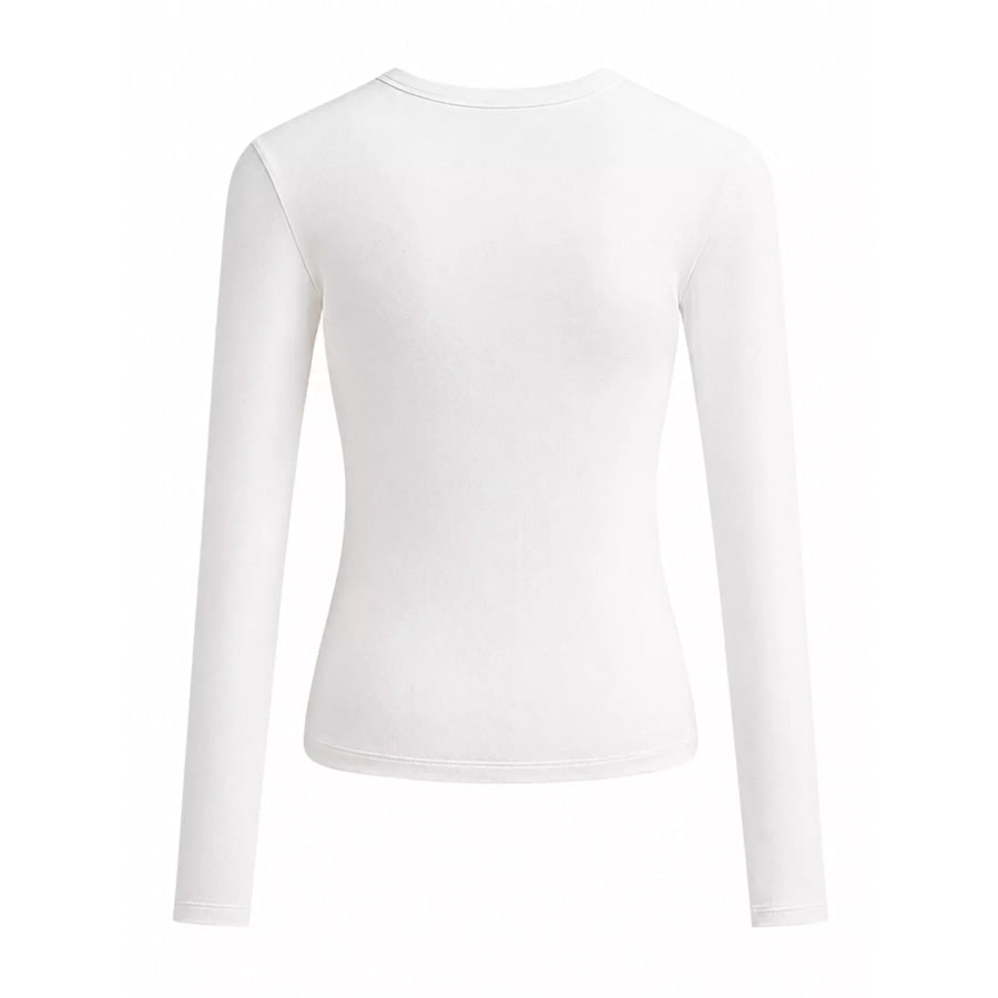 Full Size Minimalist Slim-Fit Long Sleeve Crew Neck T-Shirt Plus Apparel and Accessories