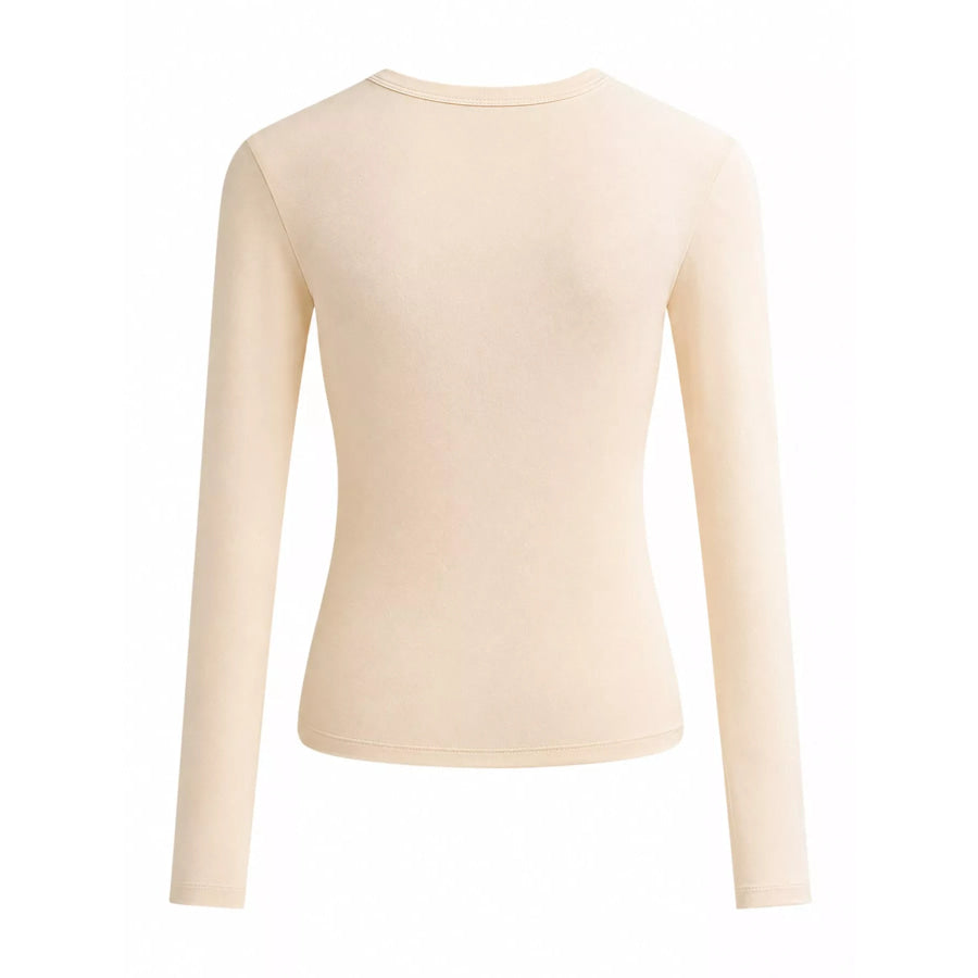 Full Size Minimalist Slim-Fit Long Sleeve Crew Neck T-Shirt Plus Apparel and Accessories