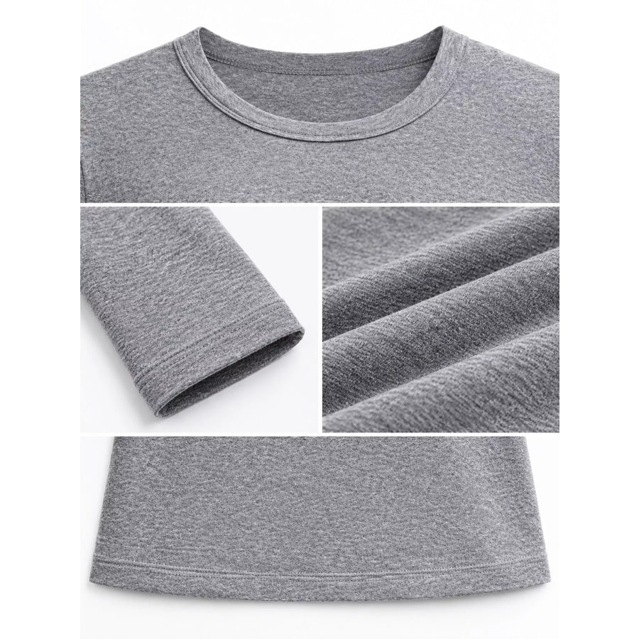 Full Size Minimalist Slim-Fit Long Sleeve Crew Neck T-Shirt Plus Apparel and Accessories