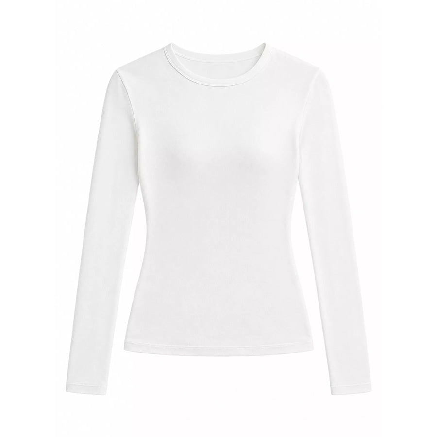 Full Size Minimalist Slim-Fit Long Sleeve Crew Neck T-Shirt Plus Apparel and Accessories