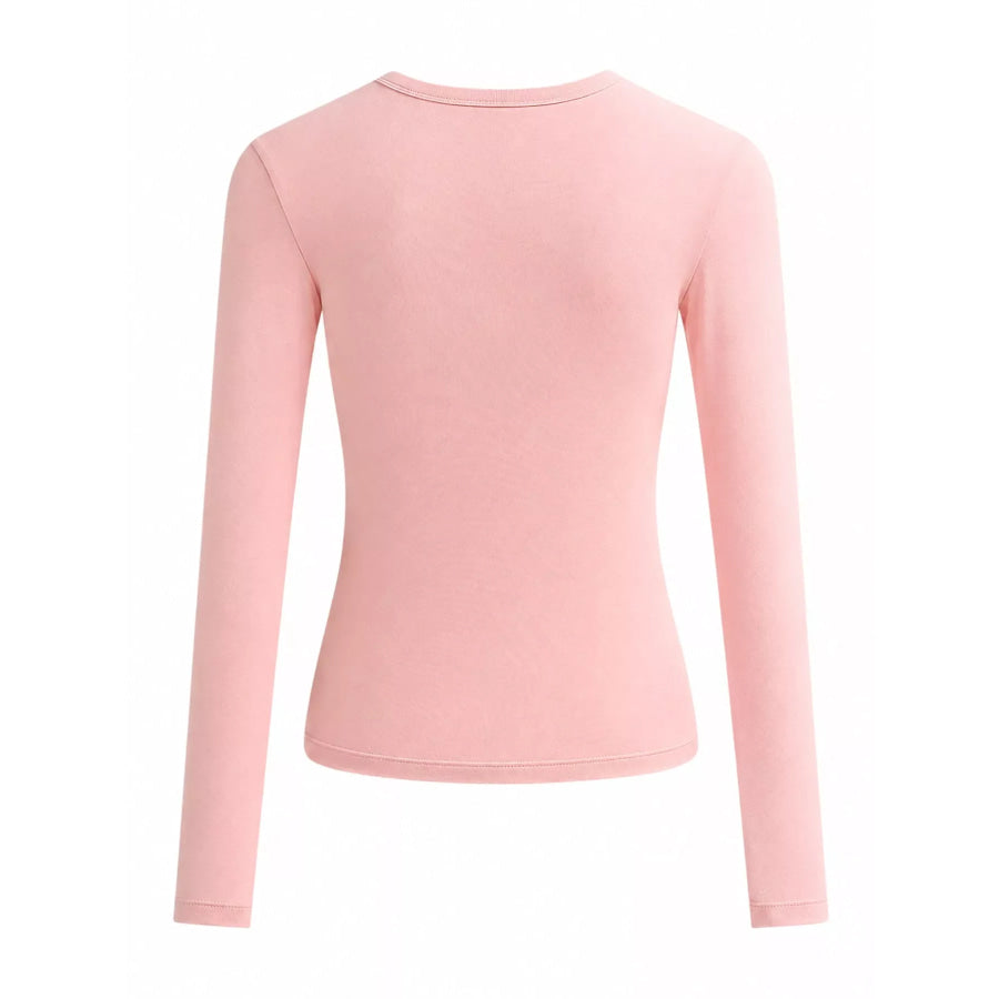 Full Size Minimalist Slim-Fit Long Sleeve Crew Neck T-Shirt Plus Apparel and Accessories